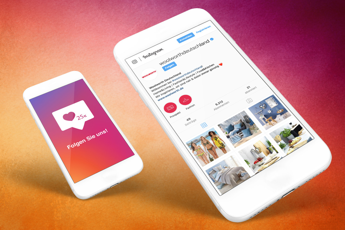Woolworth Instagram Woolworth Instagram auf Smartphone